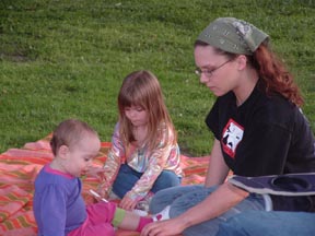 A nice time to sit and eat and play.